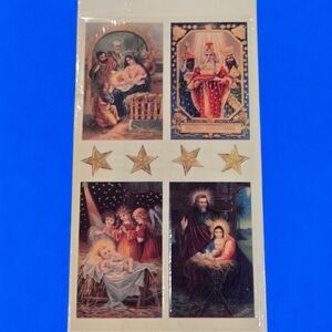Sealed Rare Nativity Baby Jesus Stickers Cynthia Hart - Frances Meyer Christmas